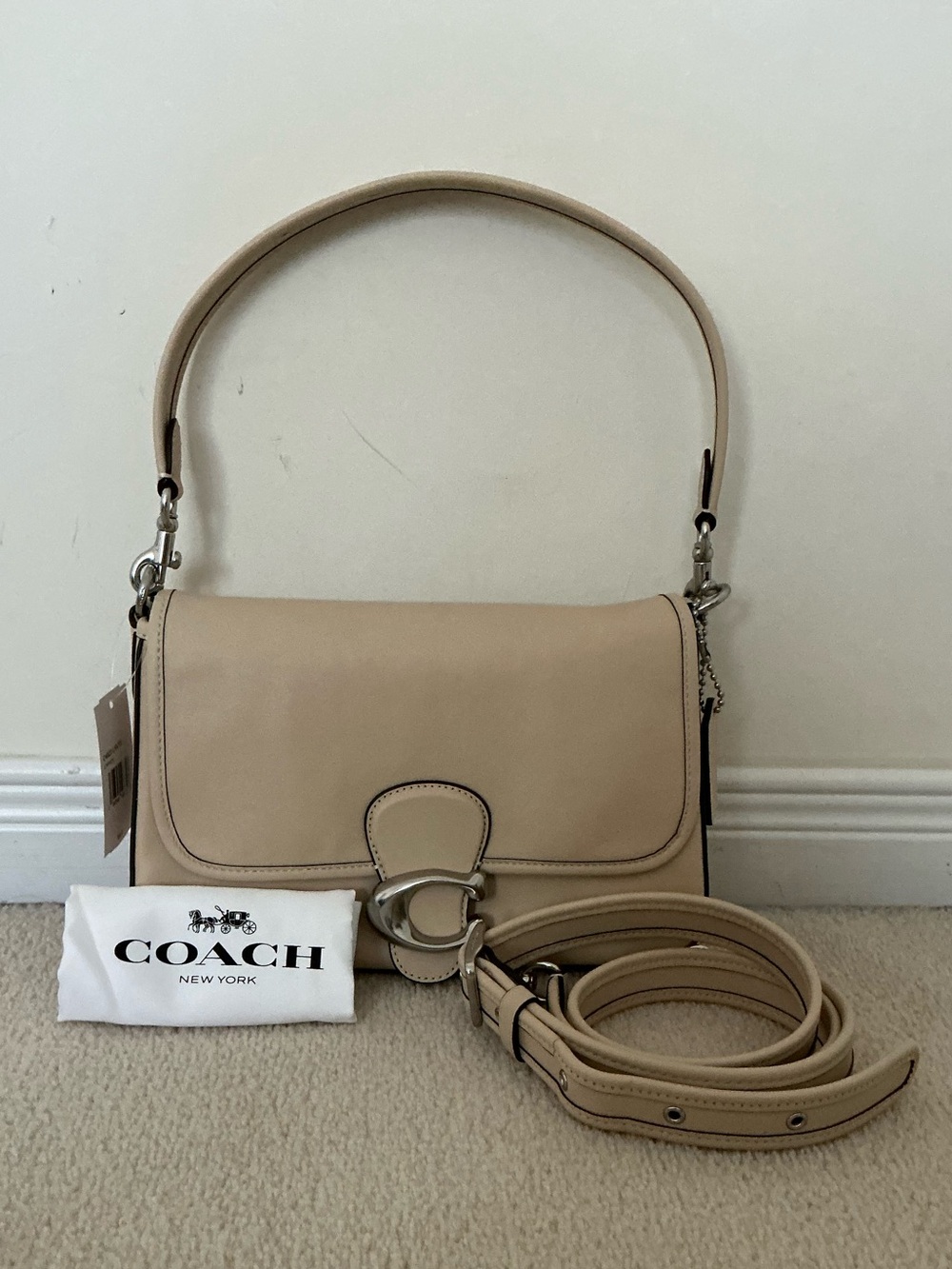 Coach - Soft Tabby Shoulder Bag in Silver/Ivory - Picture 2 of 12